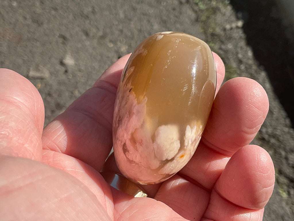 97g Flower Agate Palmstone 2D