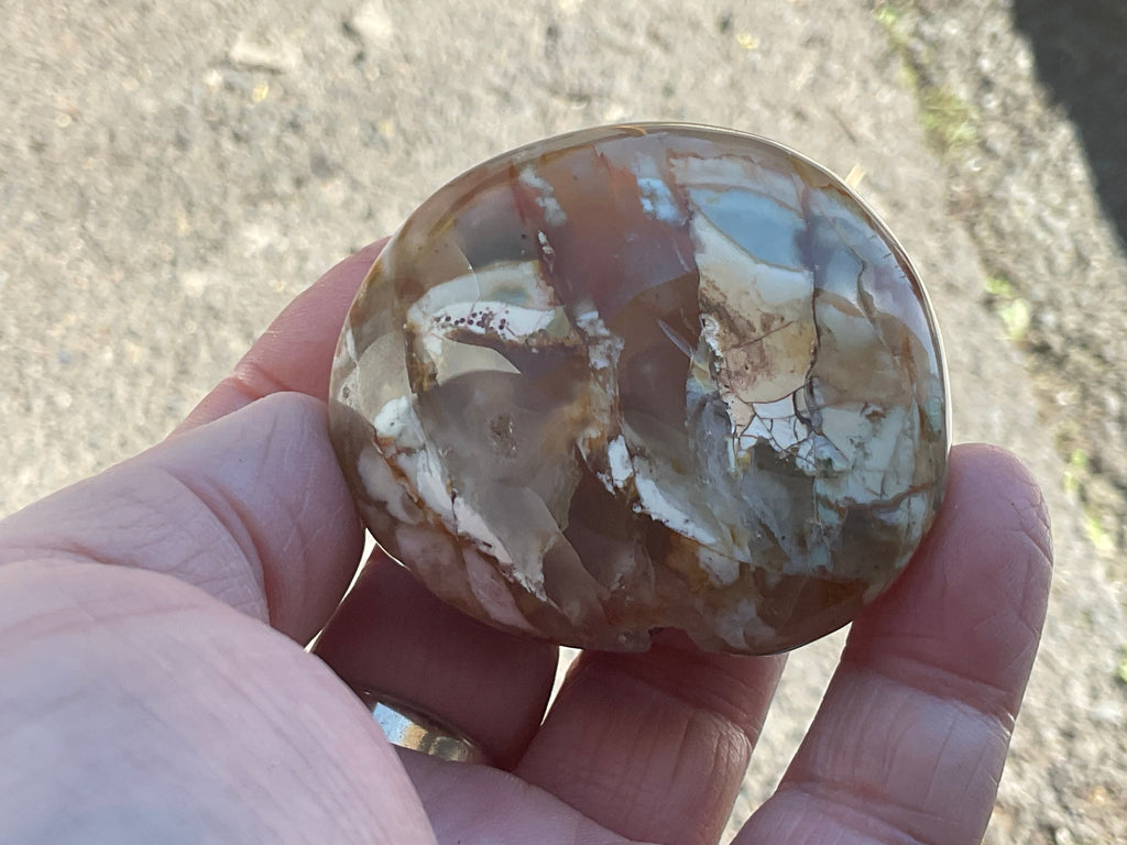 120g Flower Agate Palmstone 2E