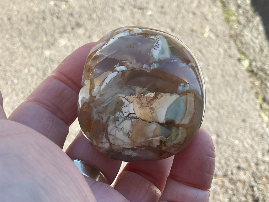 120g Flower Agate Palmstone 2E