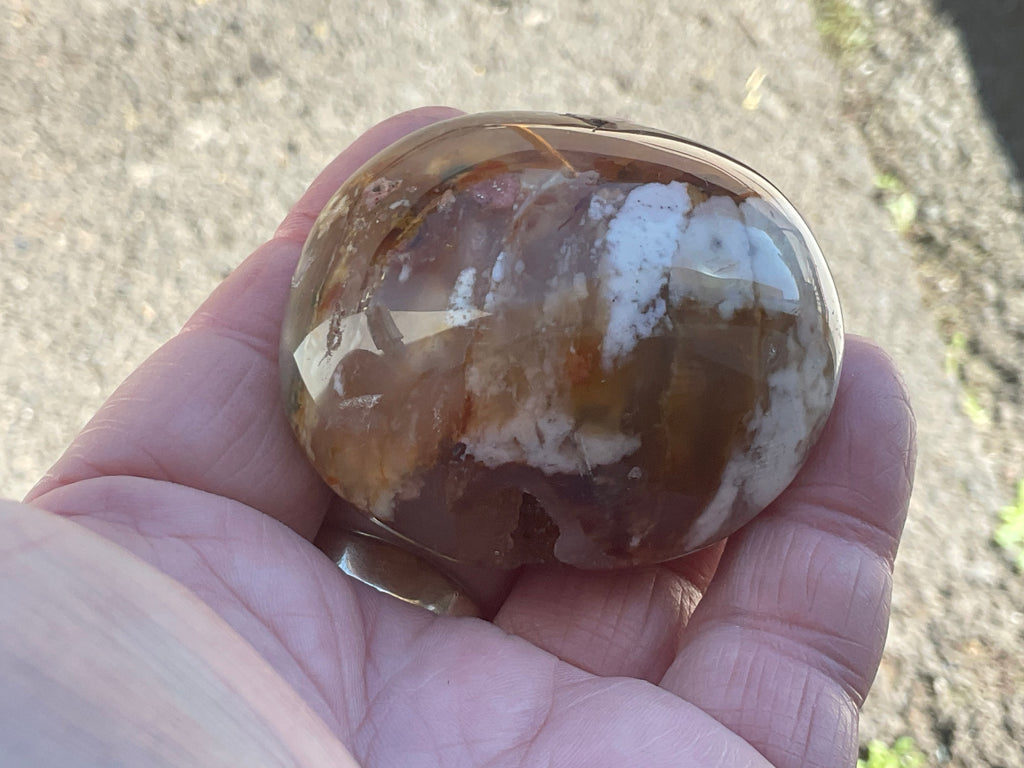 120g Flower Agate Palmstone 2E