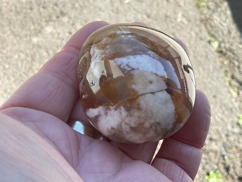 120g Flower Agate Palmstone 2E