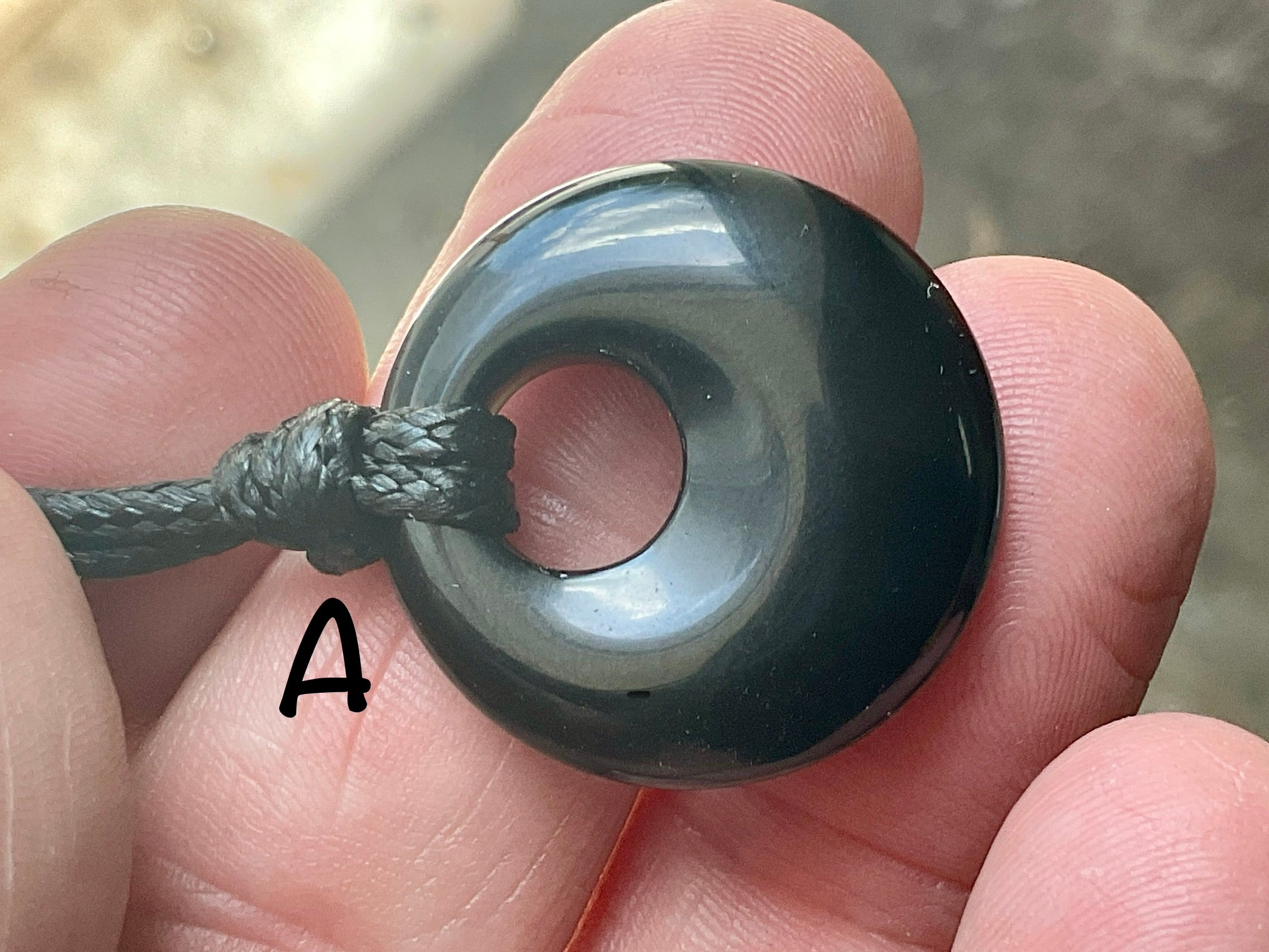 Black Obsidian Donut (Pi Stone) Variation Necklace Group 1