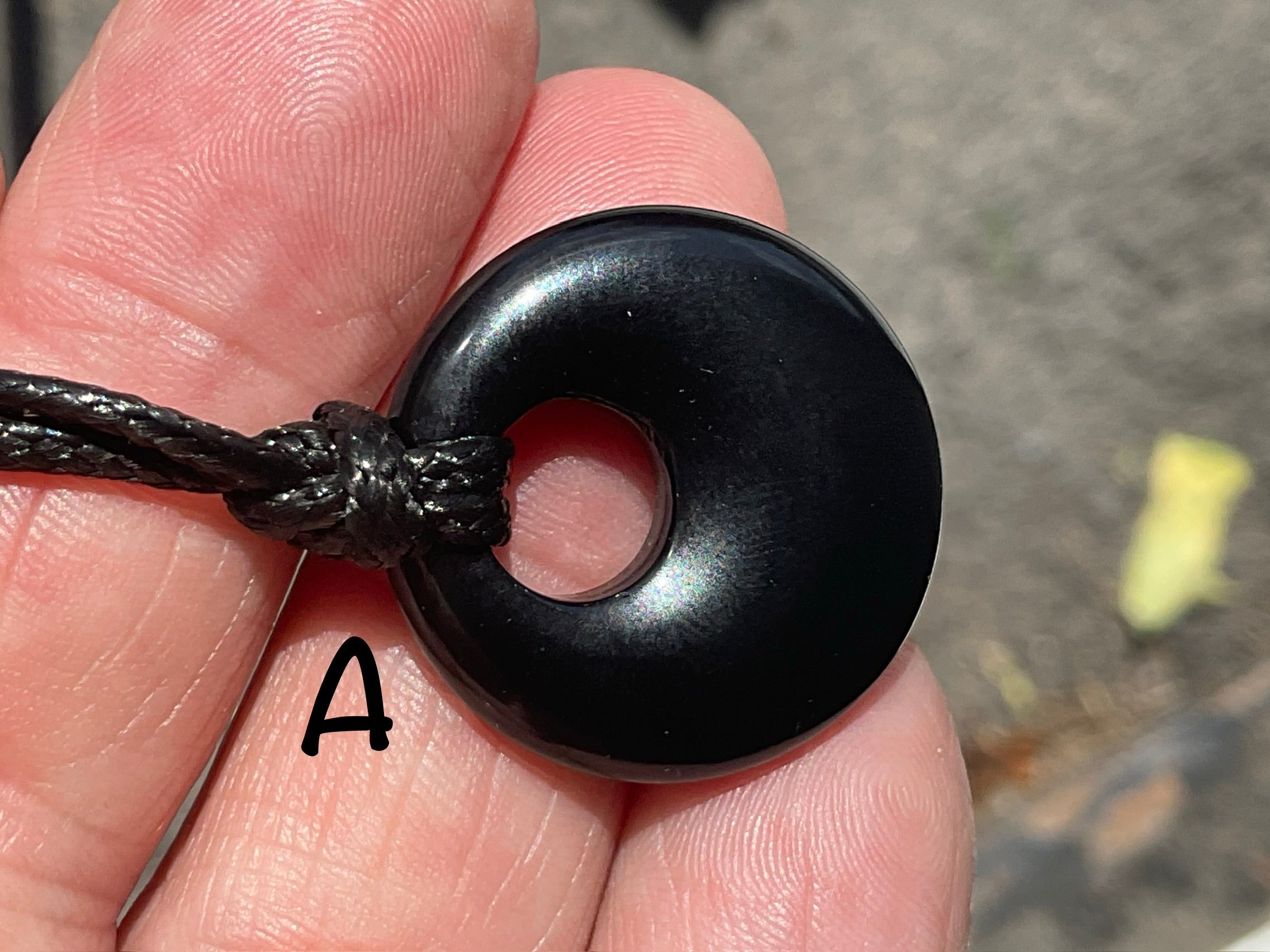 Black Obsidian Donut (Pi Stone) Variation Necklace Group 1