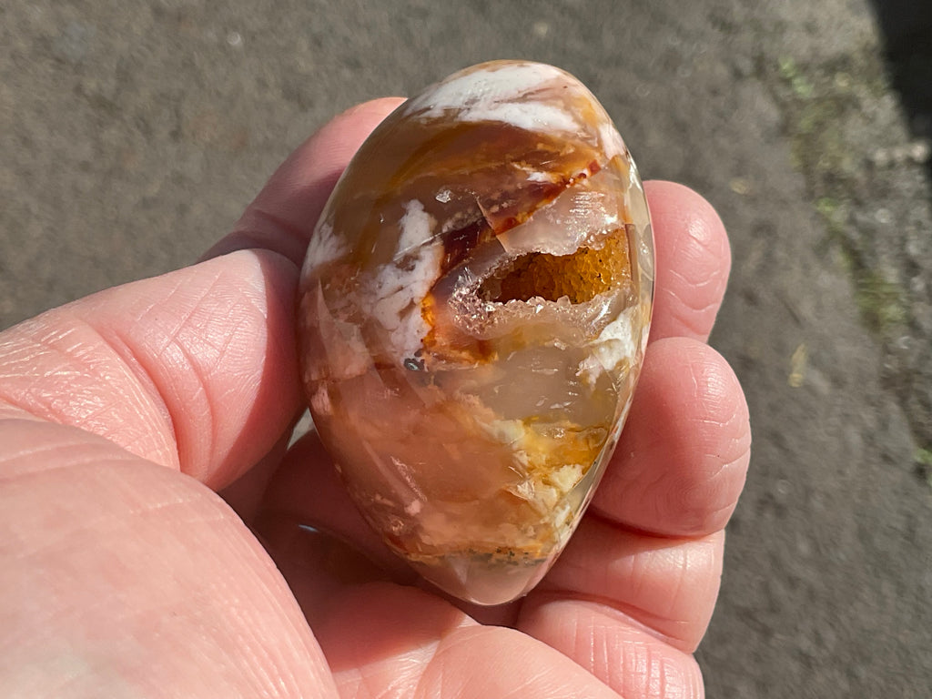 120g Flower Agate Palmstone 2E