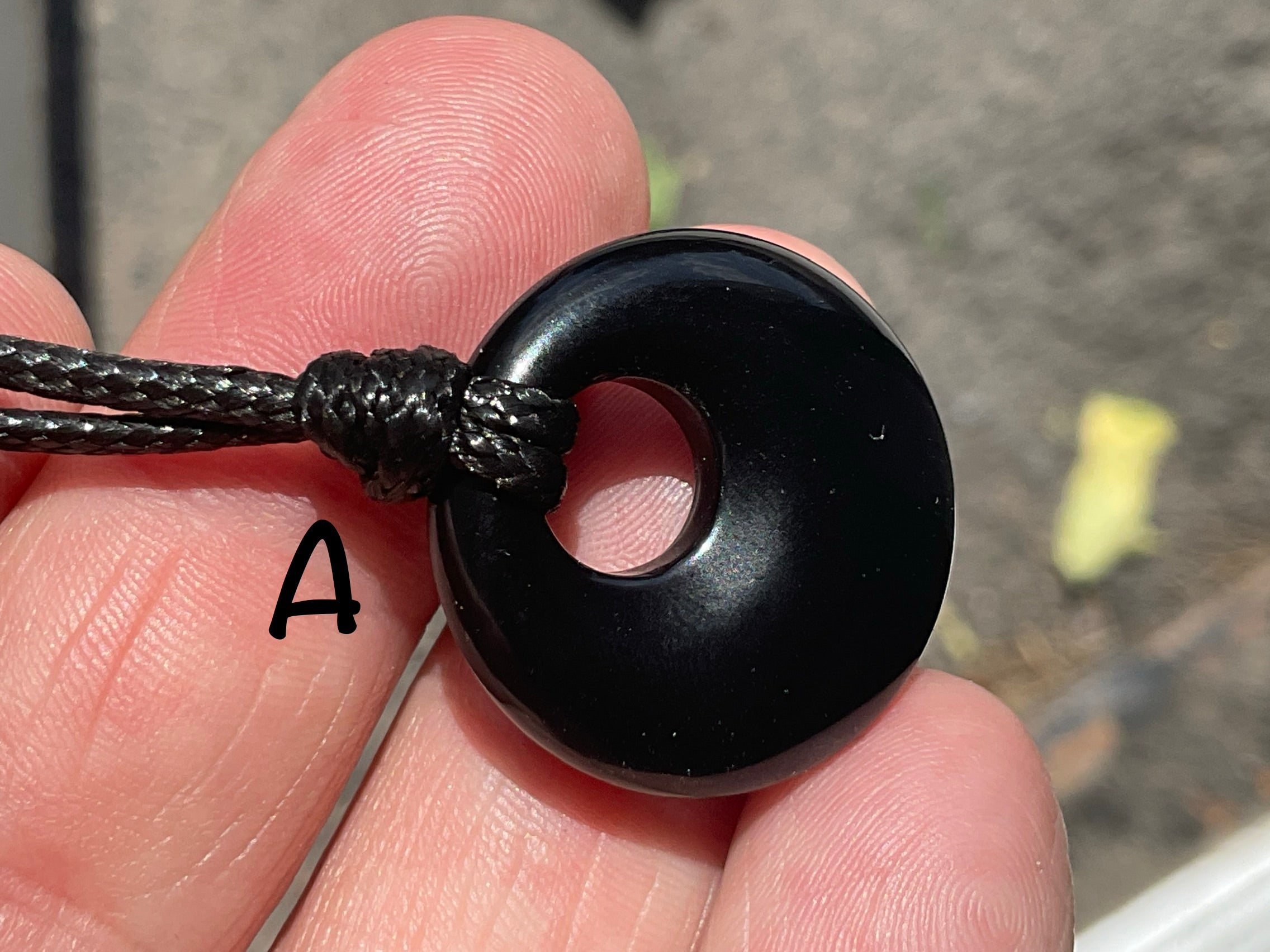 Black Obsidian Donut (Pi Stone) Variation Necklace Group 1