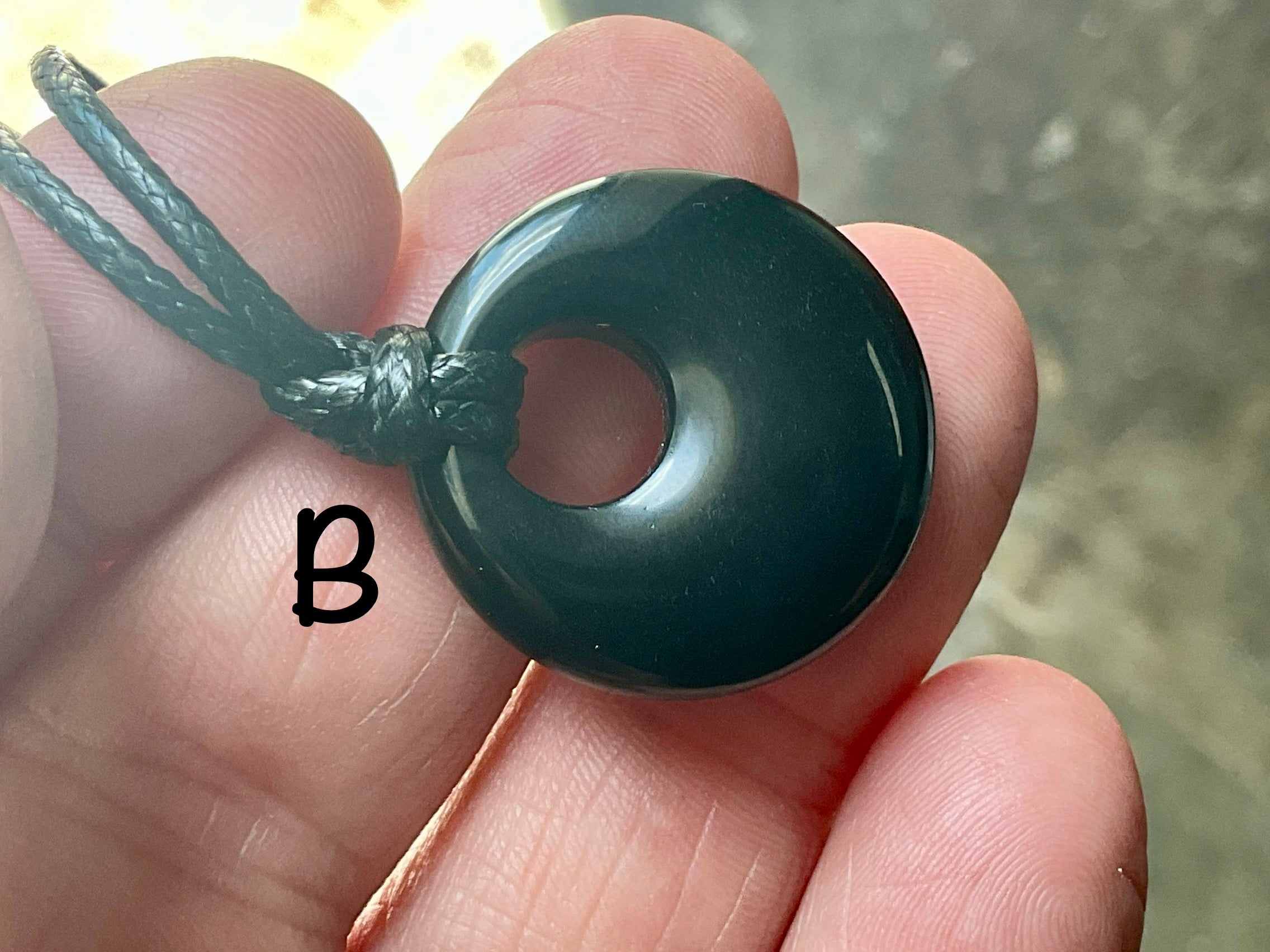Black Obsidian Donut (Pi Stone) Variation Necklace Group 1