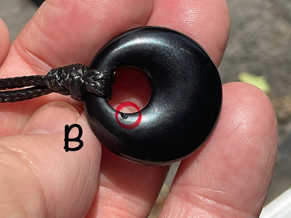 Black Obsidian Donut (Pi Stone) Variation Necklace Group 1
