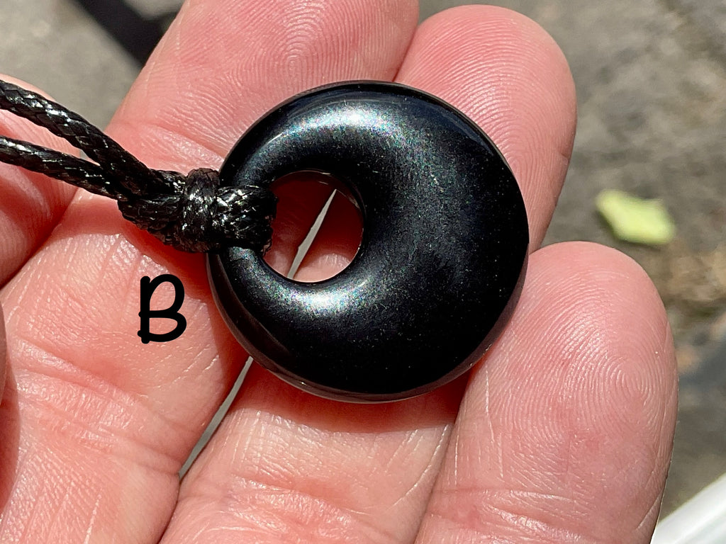 Black Obsidian Donut (Pi Stone) Variation Necklace Group 1