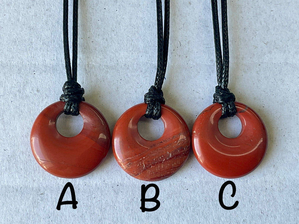 Red Jasper Donut (Pi Stone) Variation Necklace Group 1