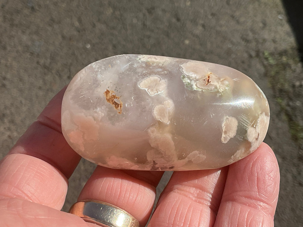 76g Flower Agate Palmstone 8B