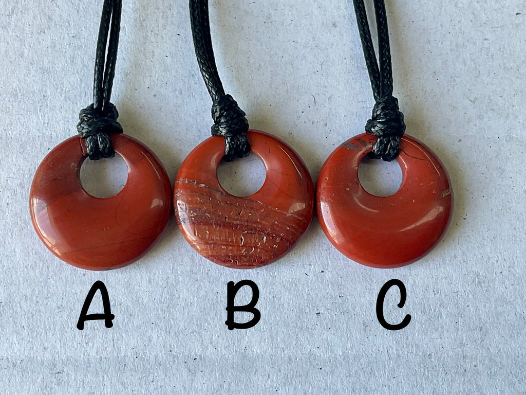 Red Jasper Donut (Pi Stone) Variation Necklace Group 1
