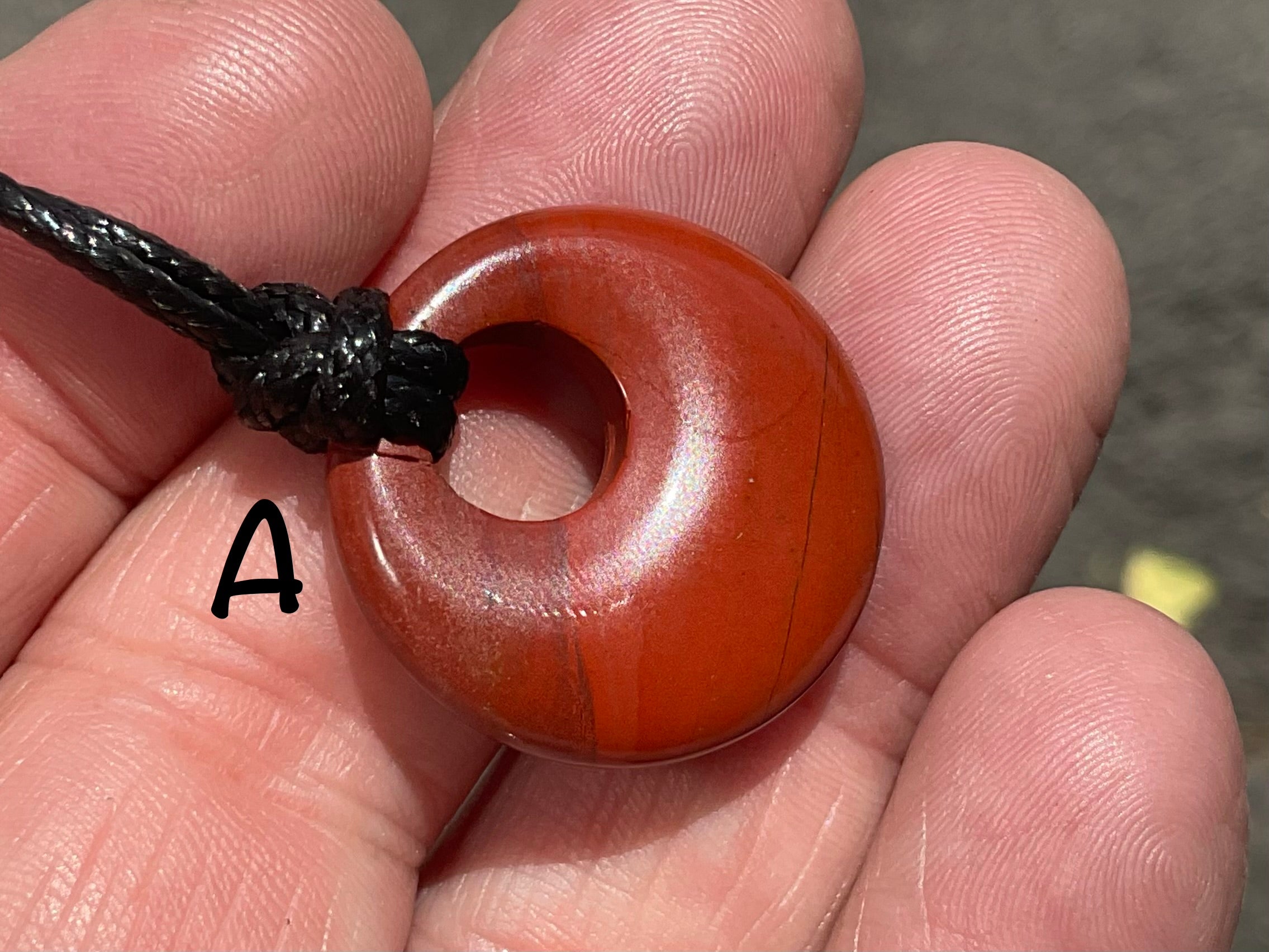 Red Jasper Donut (Pi Stone) Variation Necklace Group 1