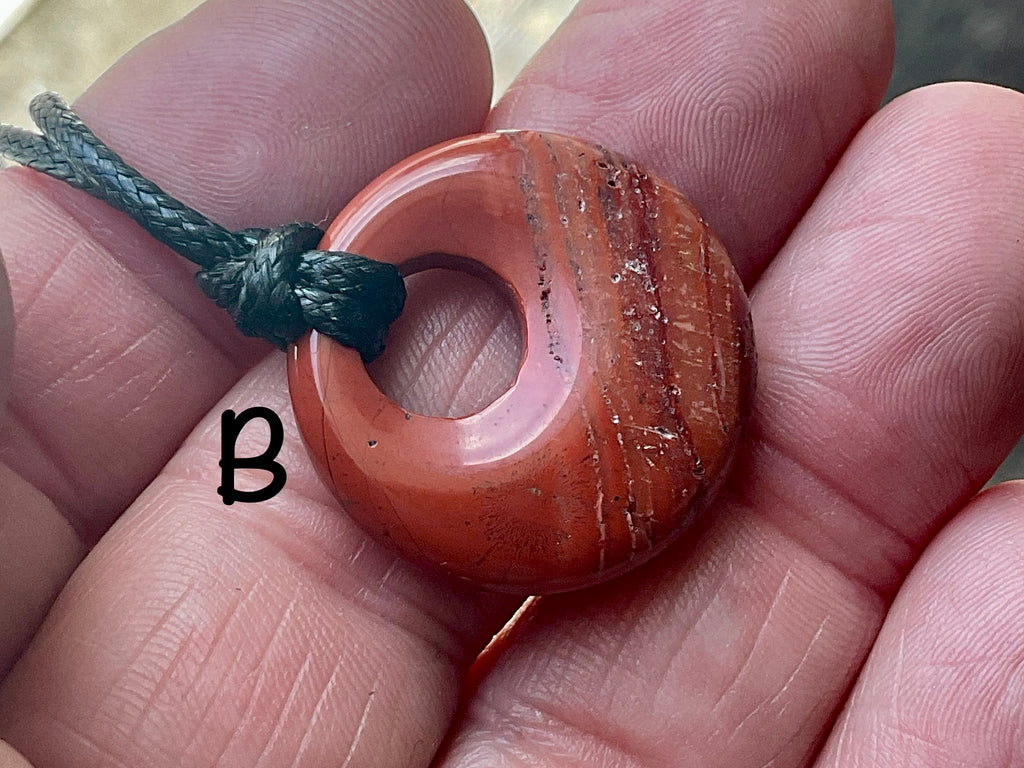 Red Jasper Donut (Pi Stone) Variation Necklace Group 1