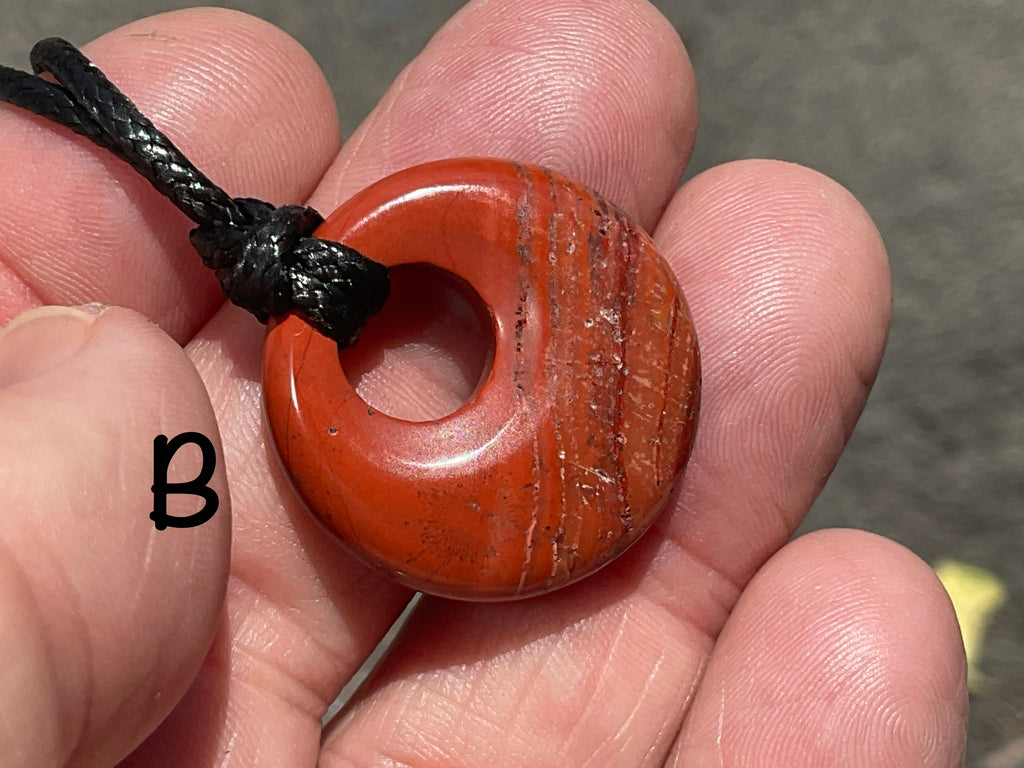 Red Jasper Donut (Pi Stone) Variation Necklace Group 1