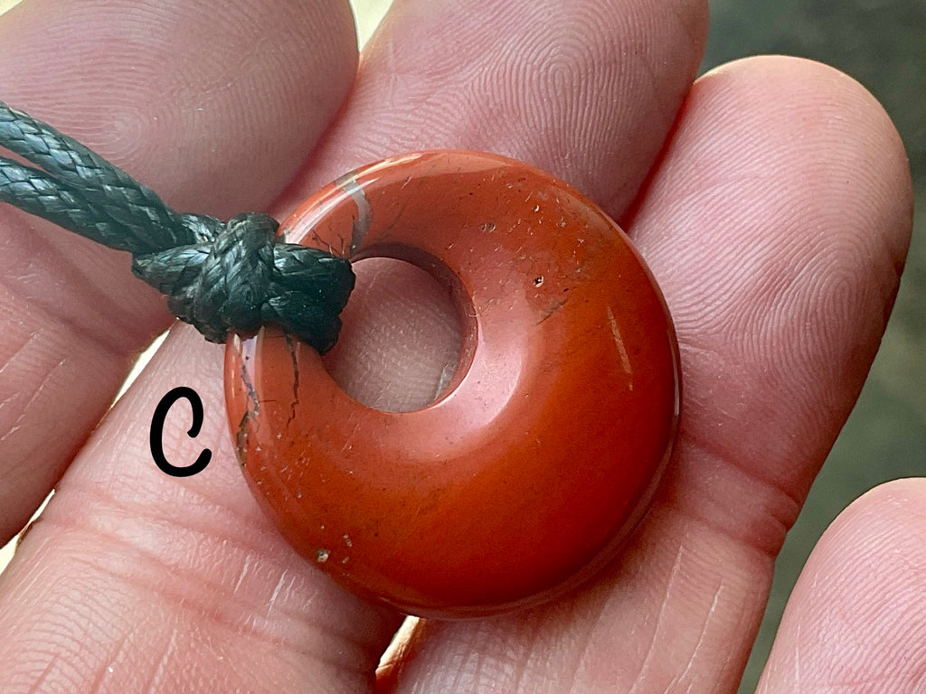 Red Jasper Donut (Pi Stone) Variation Necklace Group 1