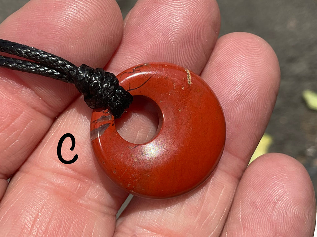 Red Jasper Donut (Pi Stone) Variation Necklace Group 1