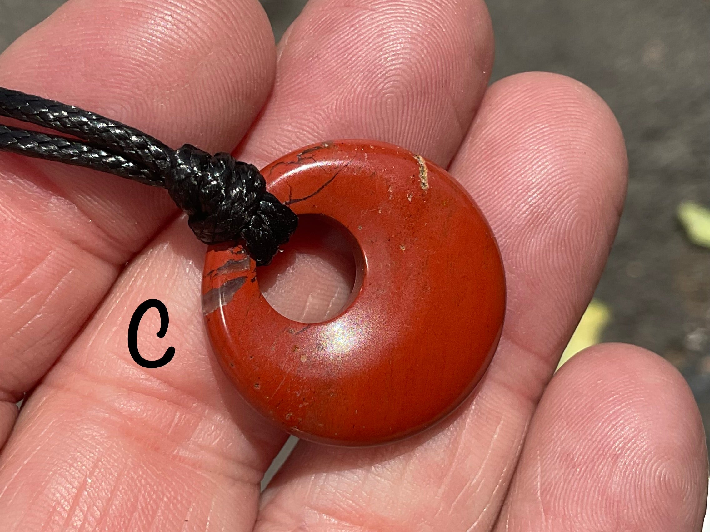 Red Jasper Donut (Pi Stone) Variation Necklace Group 1