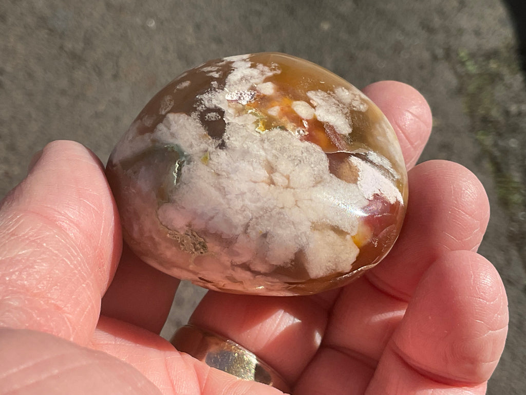109g Flower Agate Palmstone 9A