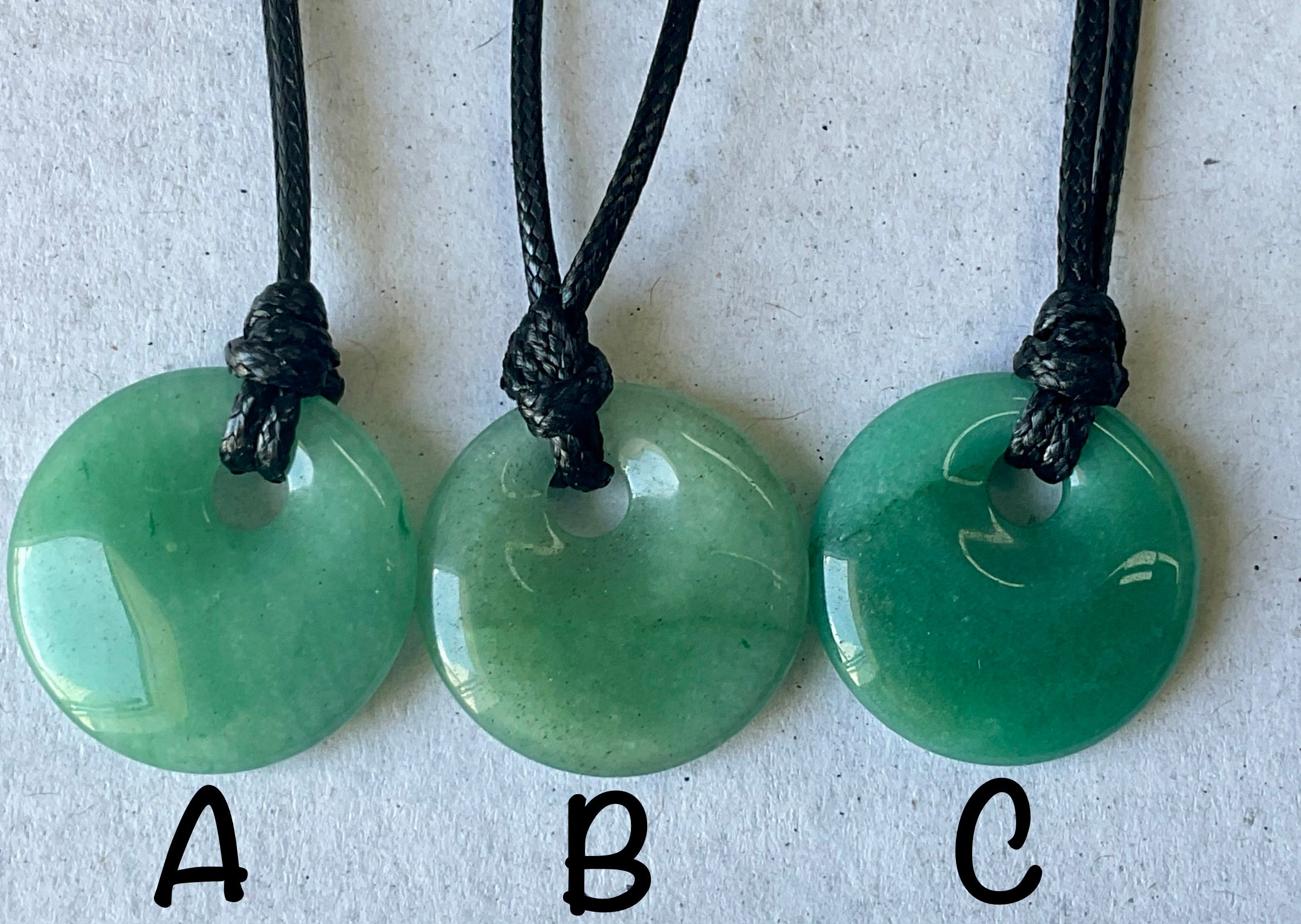 Green Aventurine Donut (Pi Stone) Variation Necklace Group 1