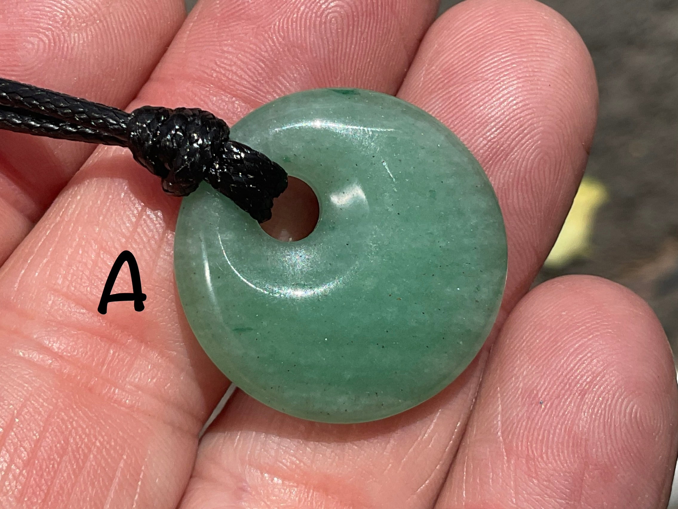 Green Aventurine Donut (Pi Stone) Variation Necklace Group 1