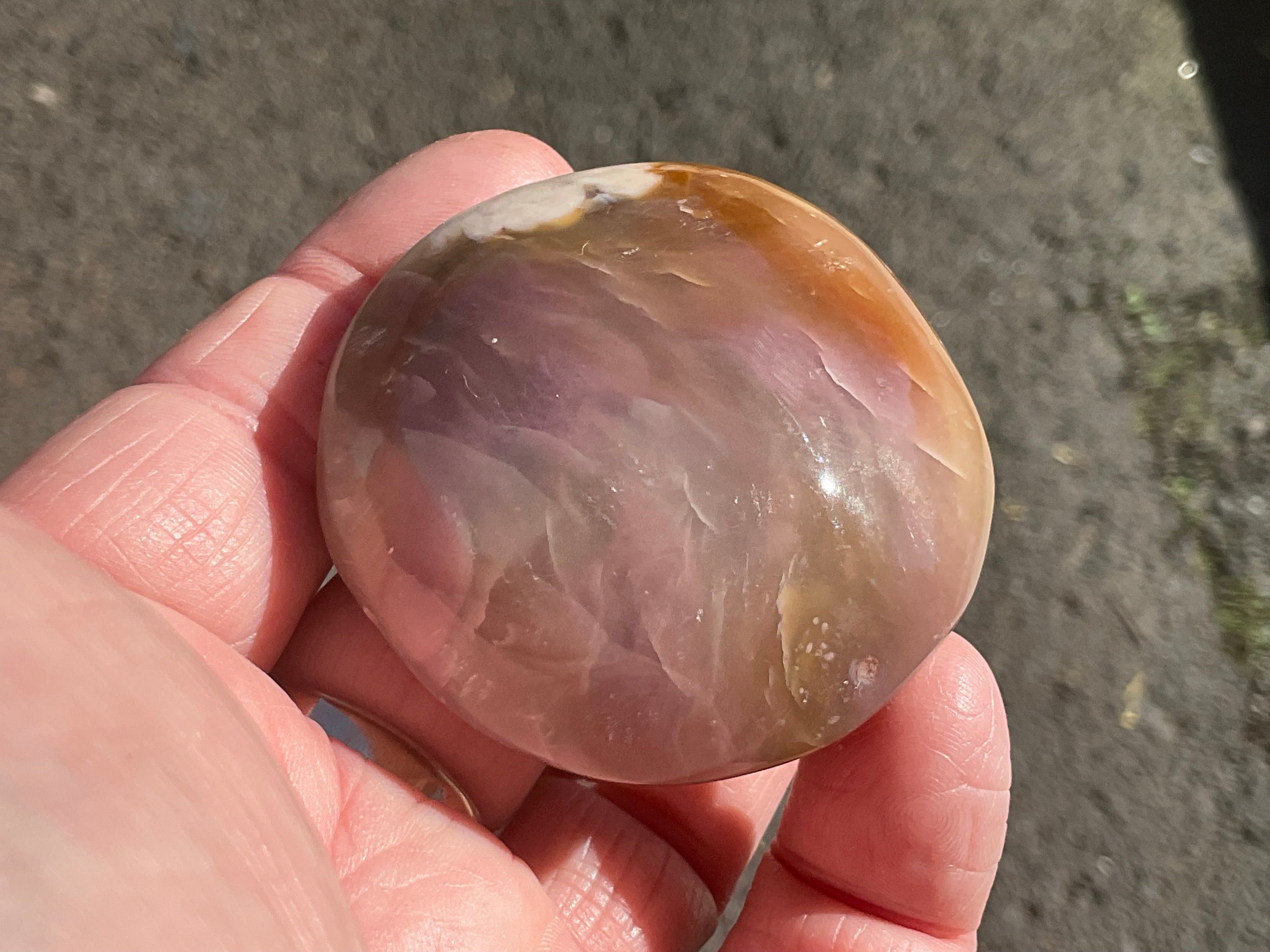 90g Flower Agate Palmstone 10A