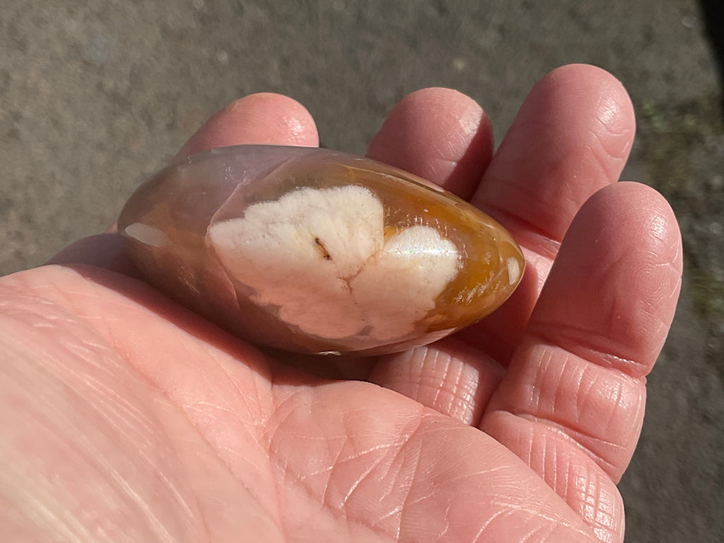 90g Flower Agate Palmstone 10A
