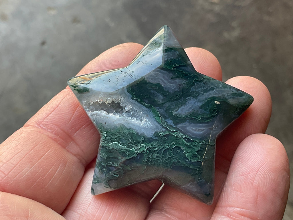 46g Moss Agate Star A