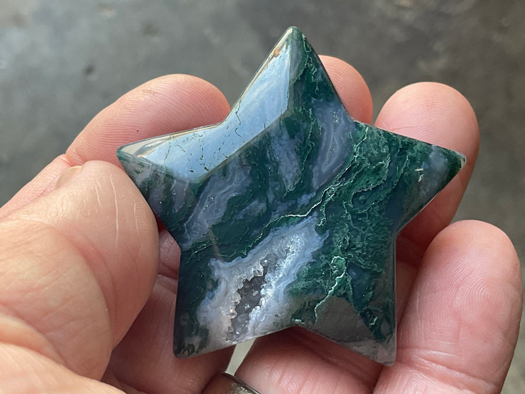 46g Moss Agate Star A