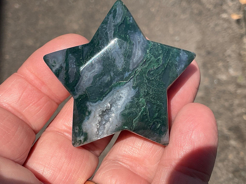 46g Moss Agate Star A