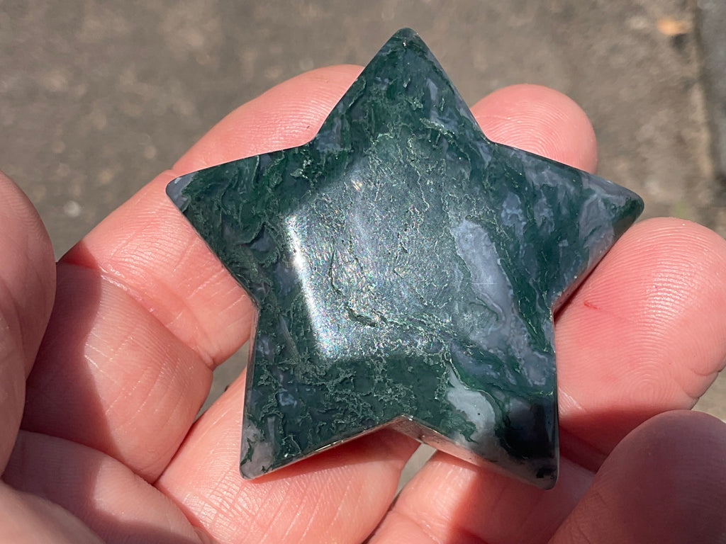 46g Moss Agate Star A