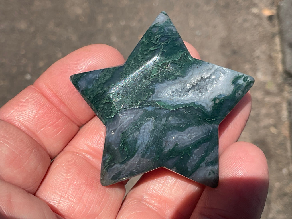 46g Moss Agate Star A