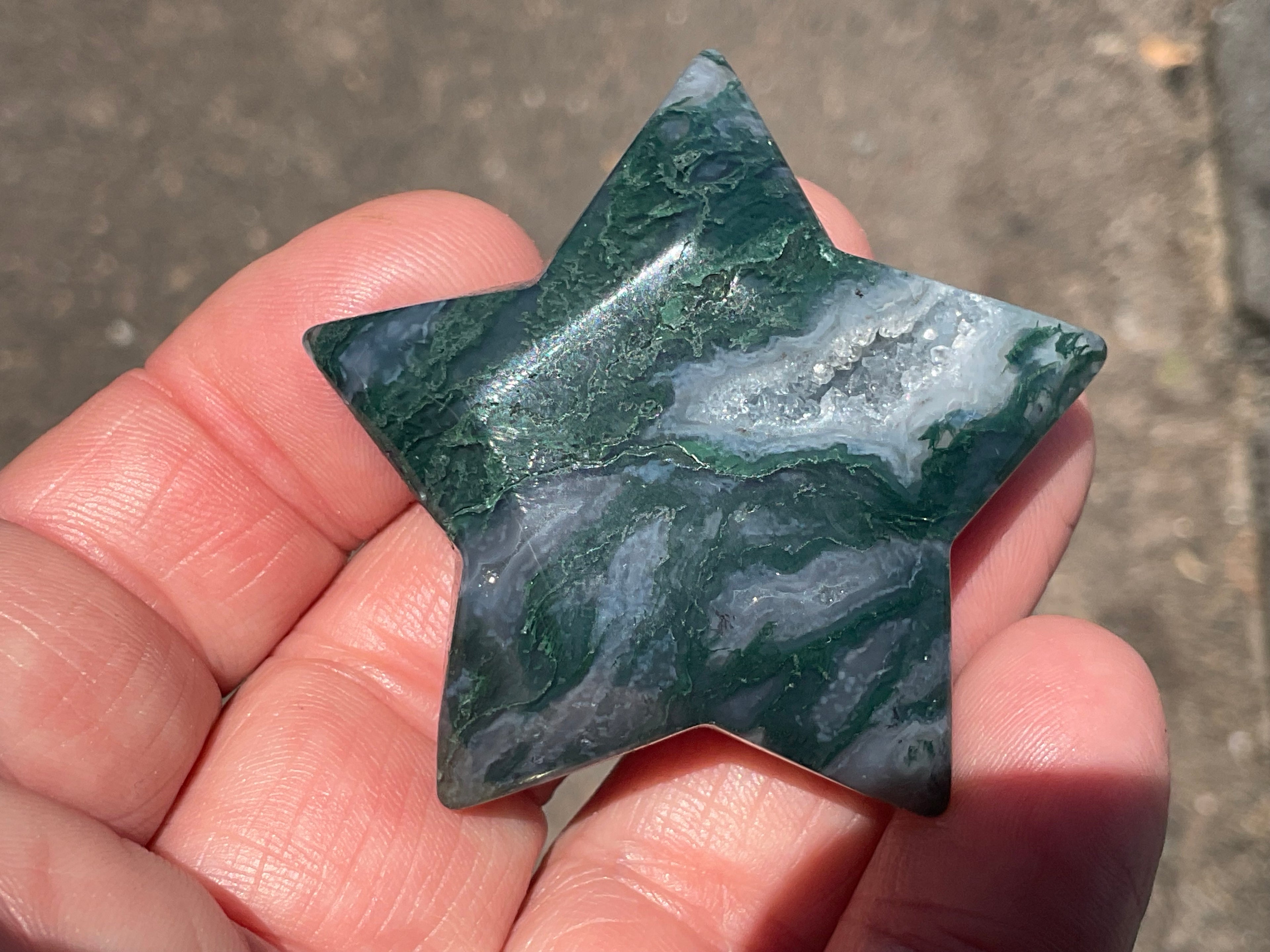 46g Moss Agate Star A