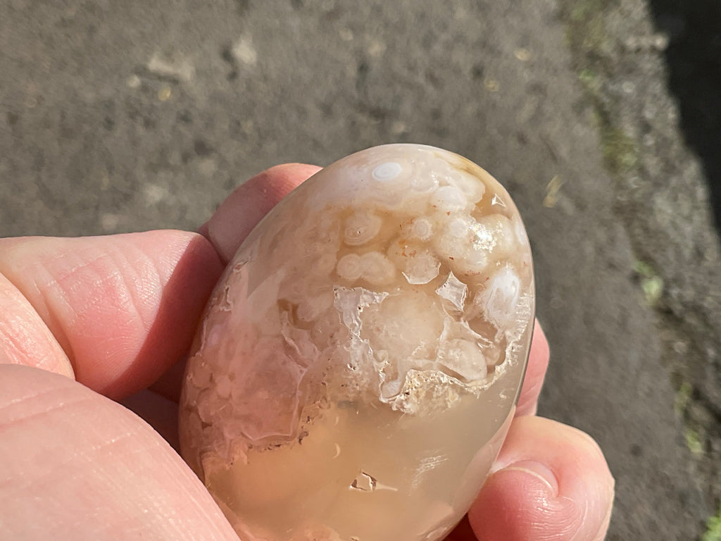 152g Flower Agate Palmstone 10B