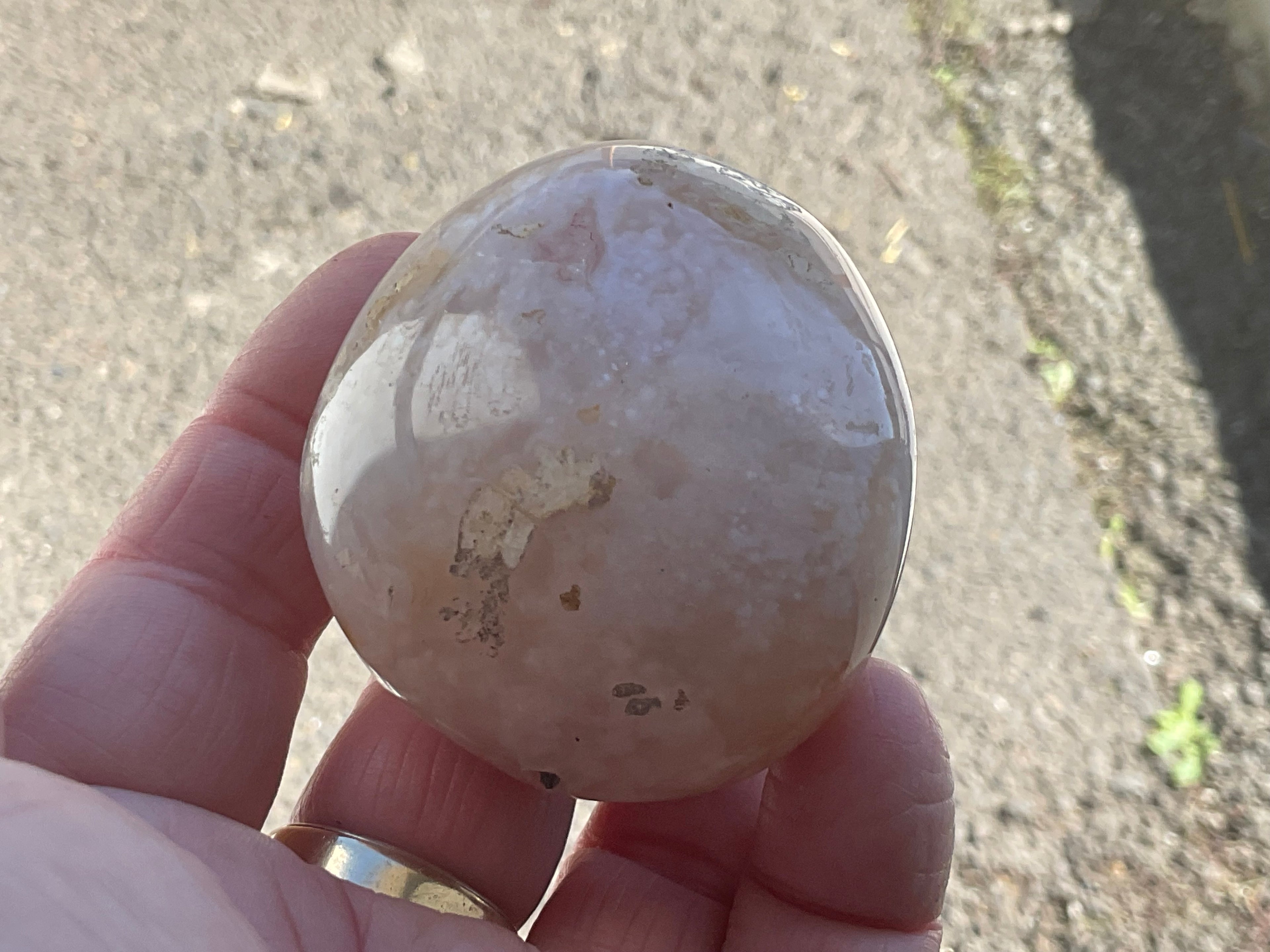 137g Flower Agate Palmstone 10C