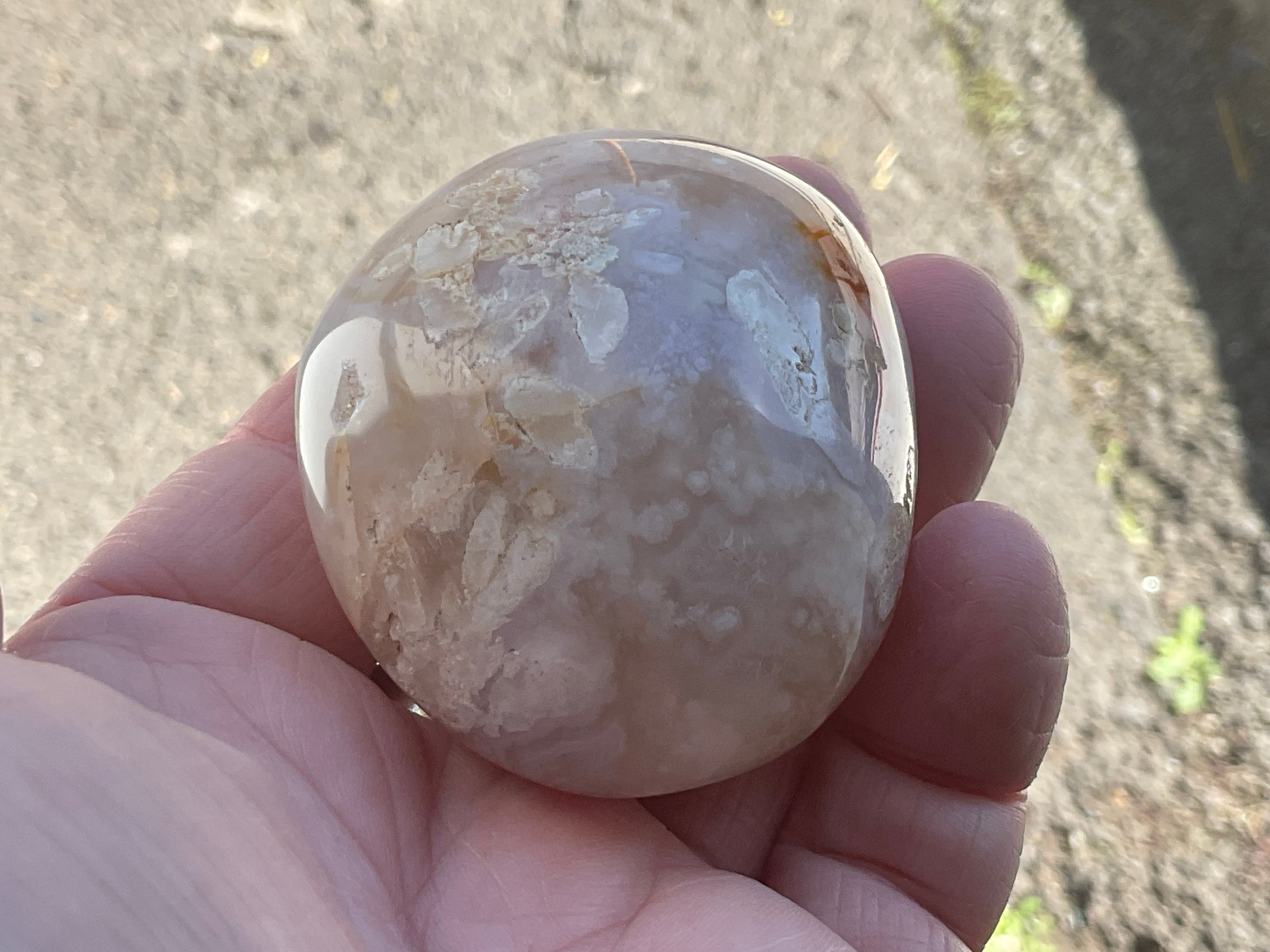 137g Flower Agate Palmstone 10C