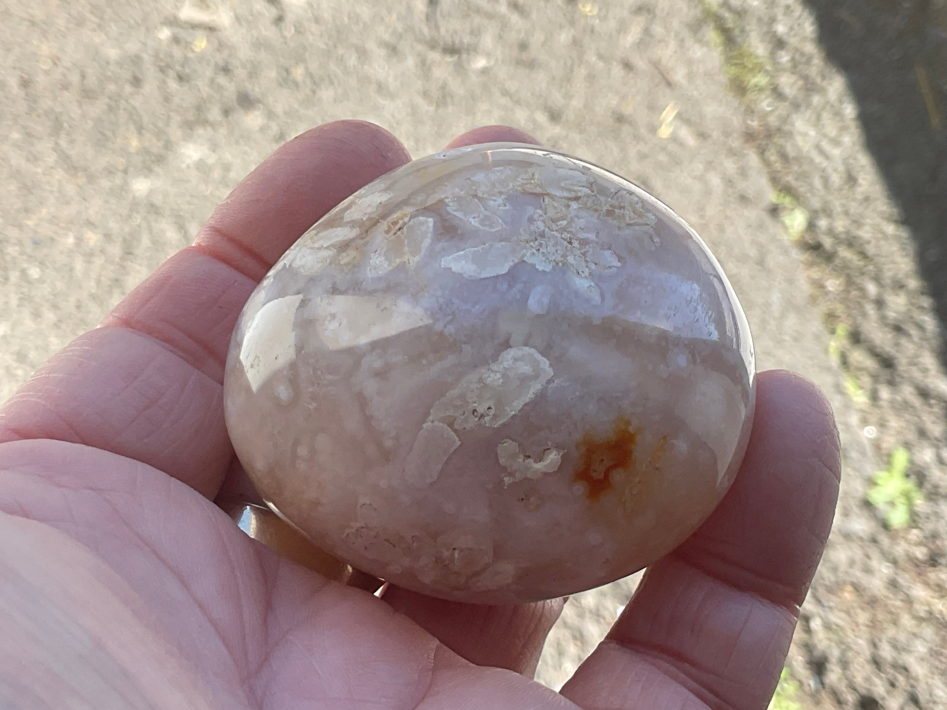 137g Flower Agate Palmstone 10C