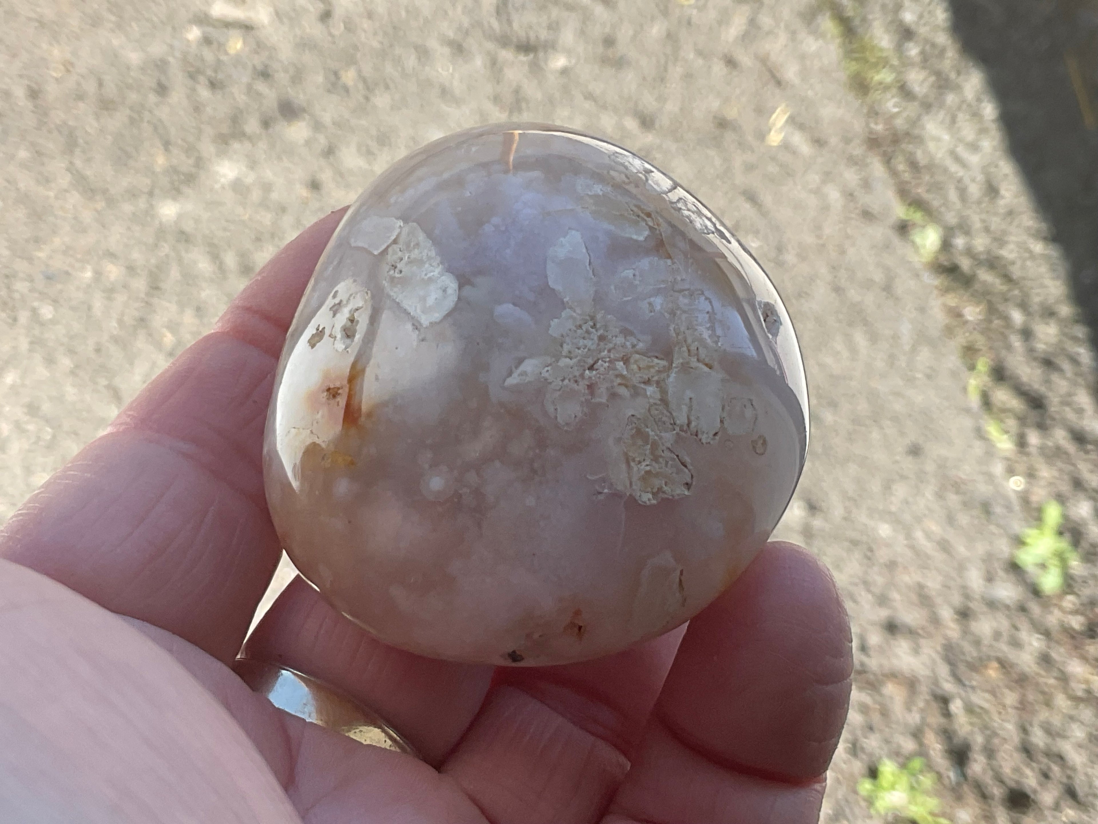137g Flower Agate Palmstone 10C