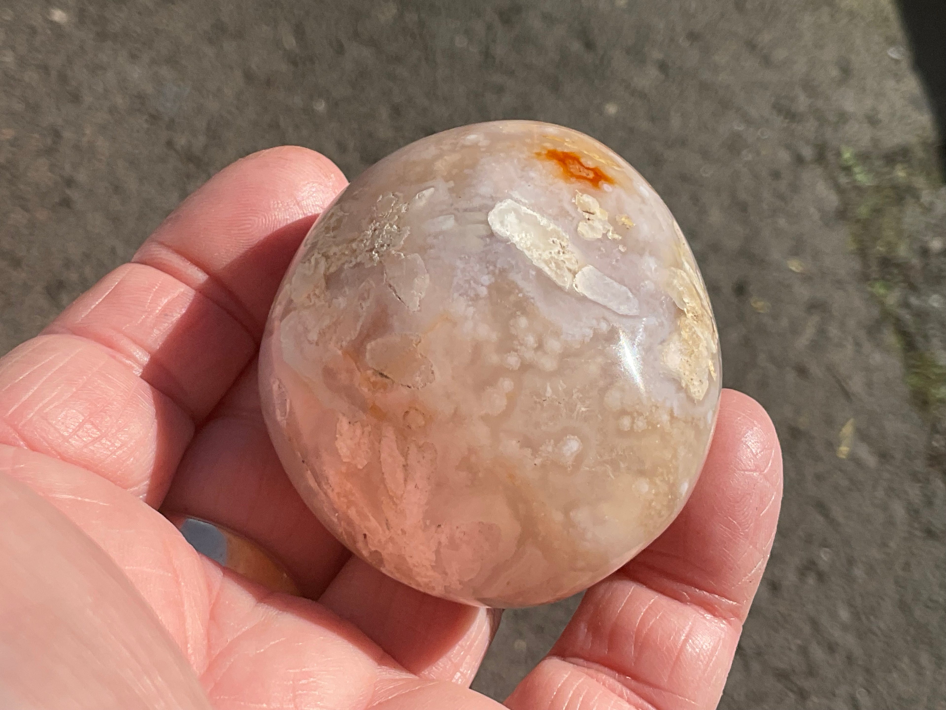 137g Flower Agate Palmstone 10C