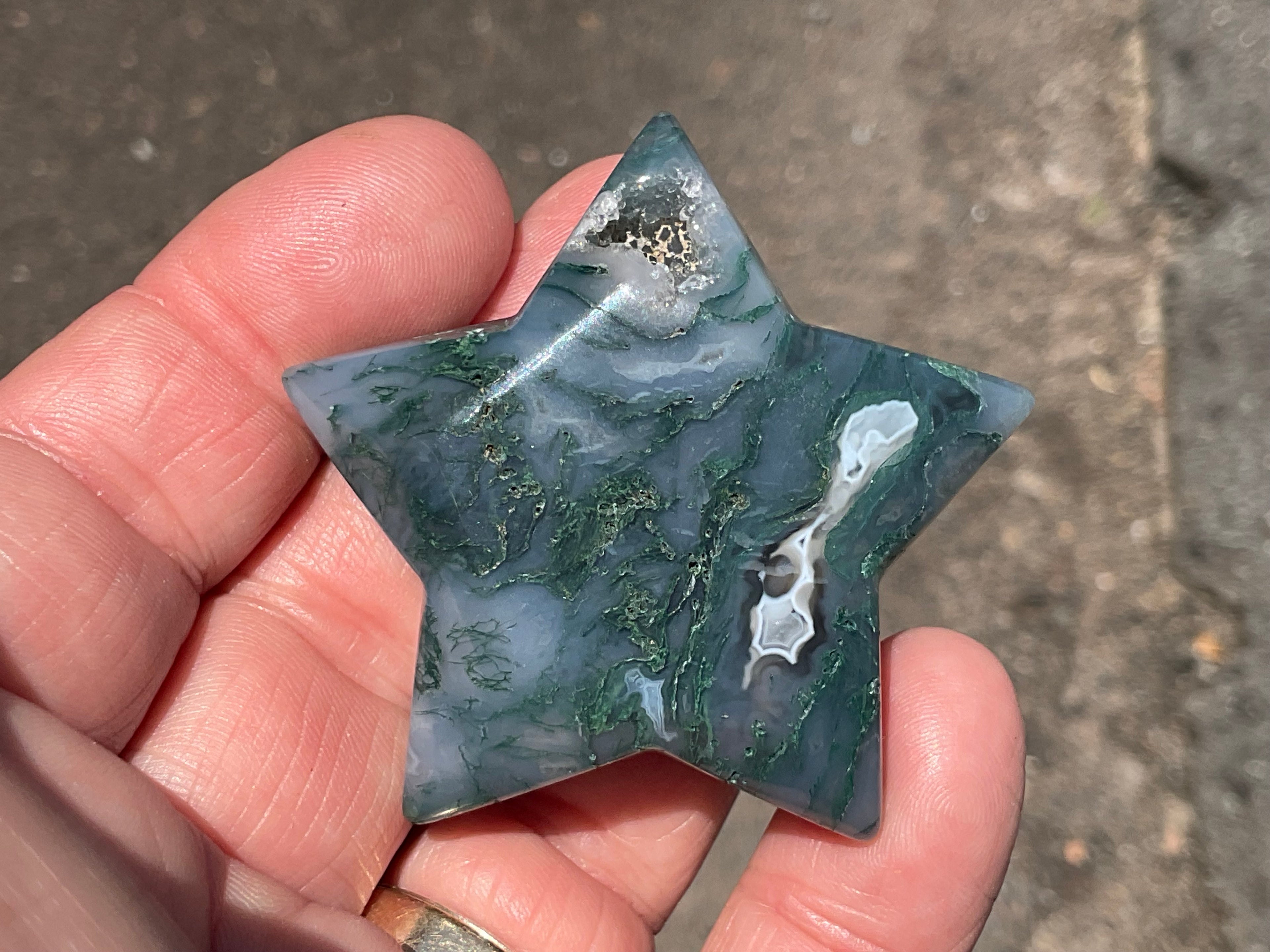 50g Moss Agate Star C