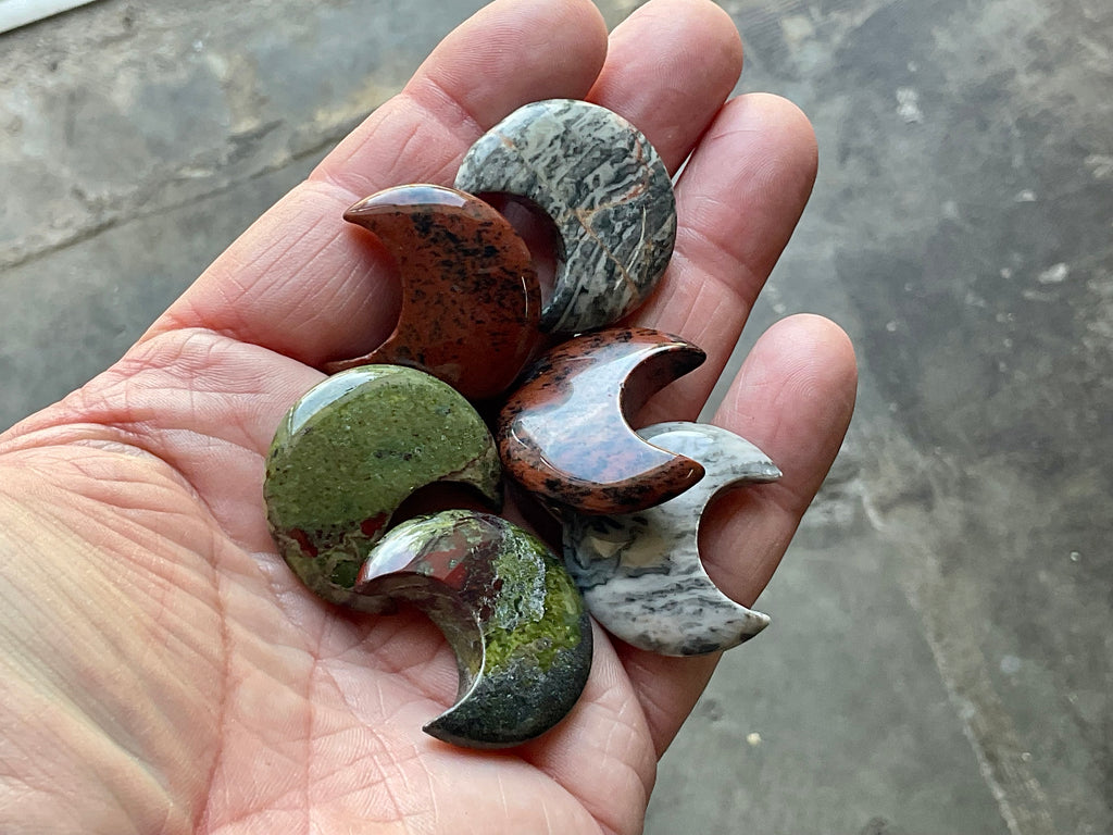 Small Polished Crescent Moon Carvings