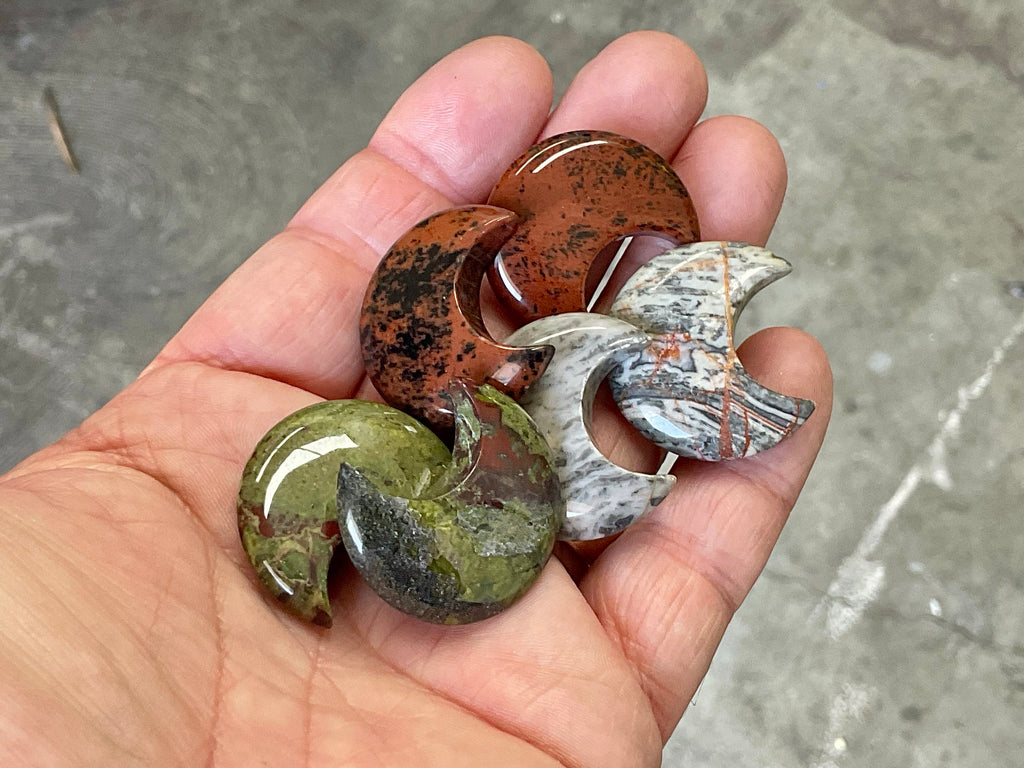 Small Polished Crescent Moon Carvings