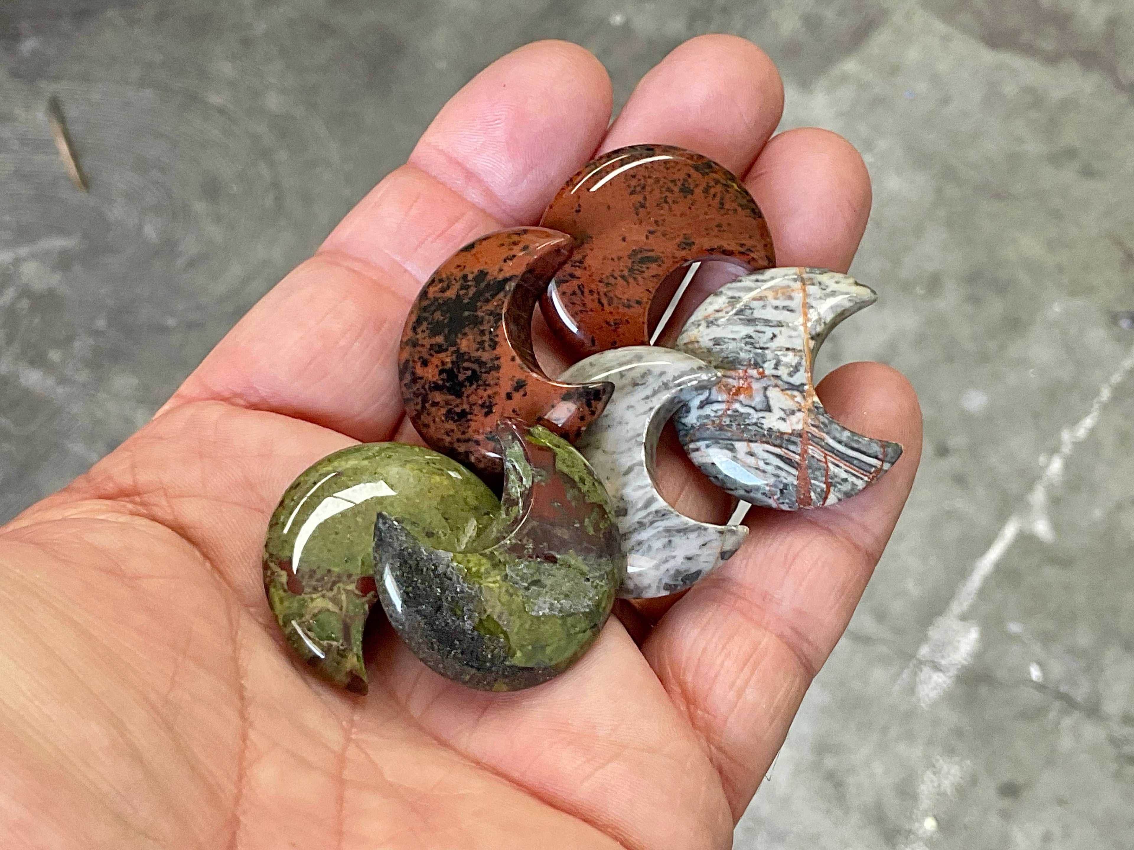 Small Polished Crescent Moon Carvings