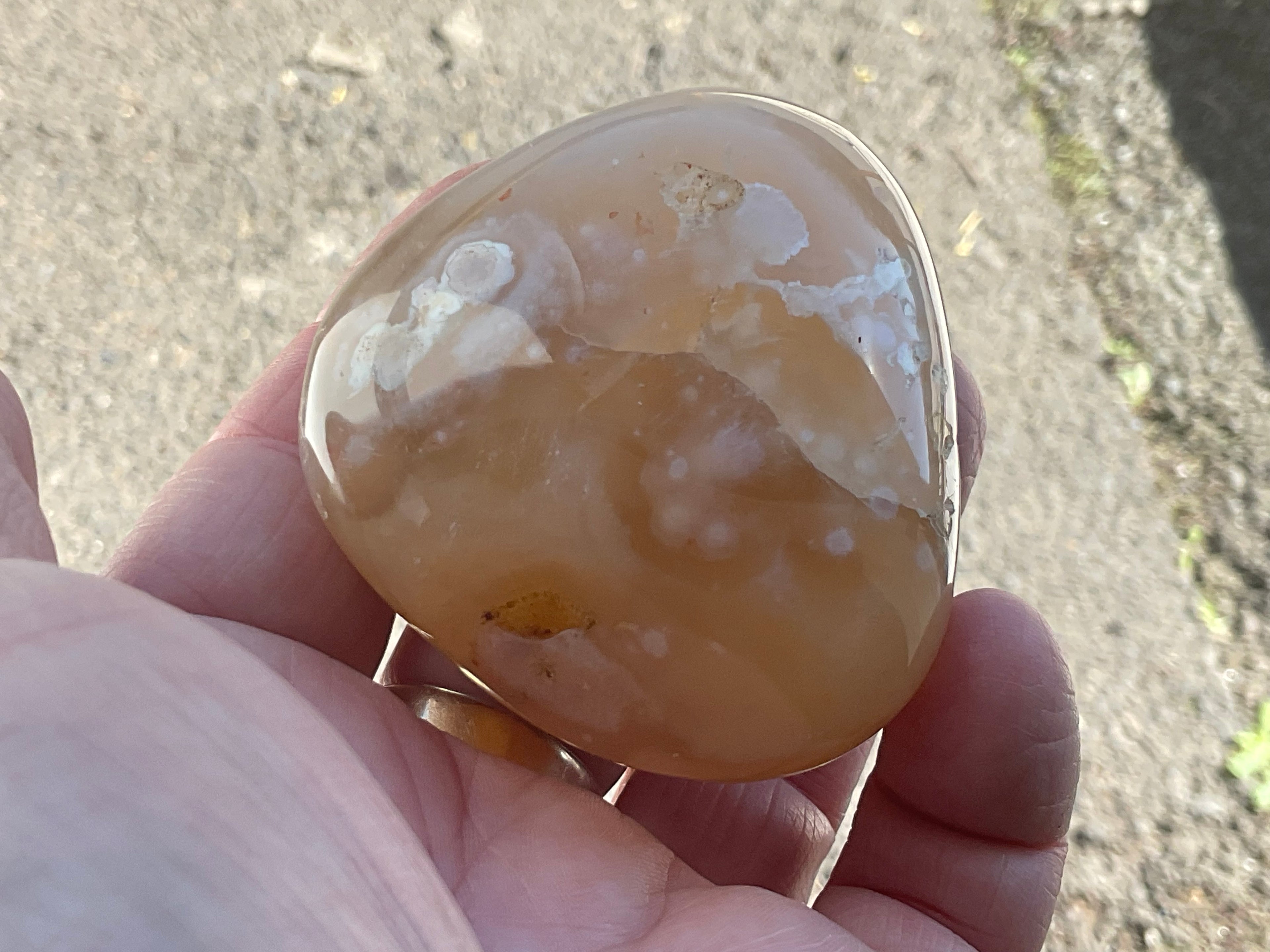 167g Flower Agate Palmstone 11C