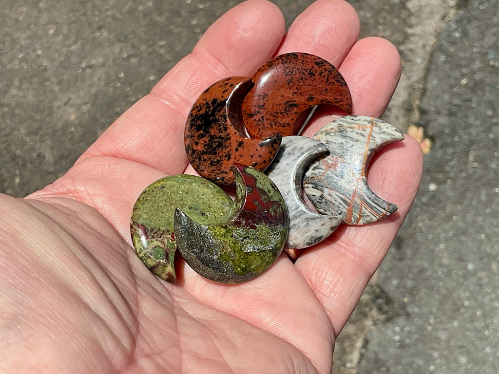 Small Polished Crescent Moon Carvings
