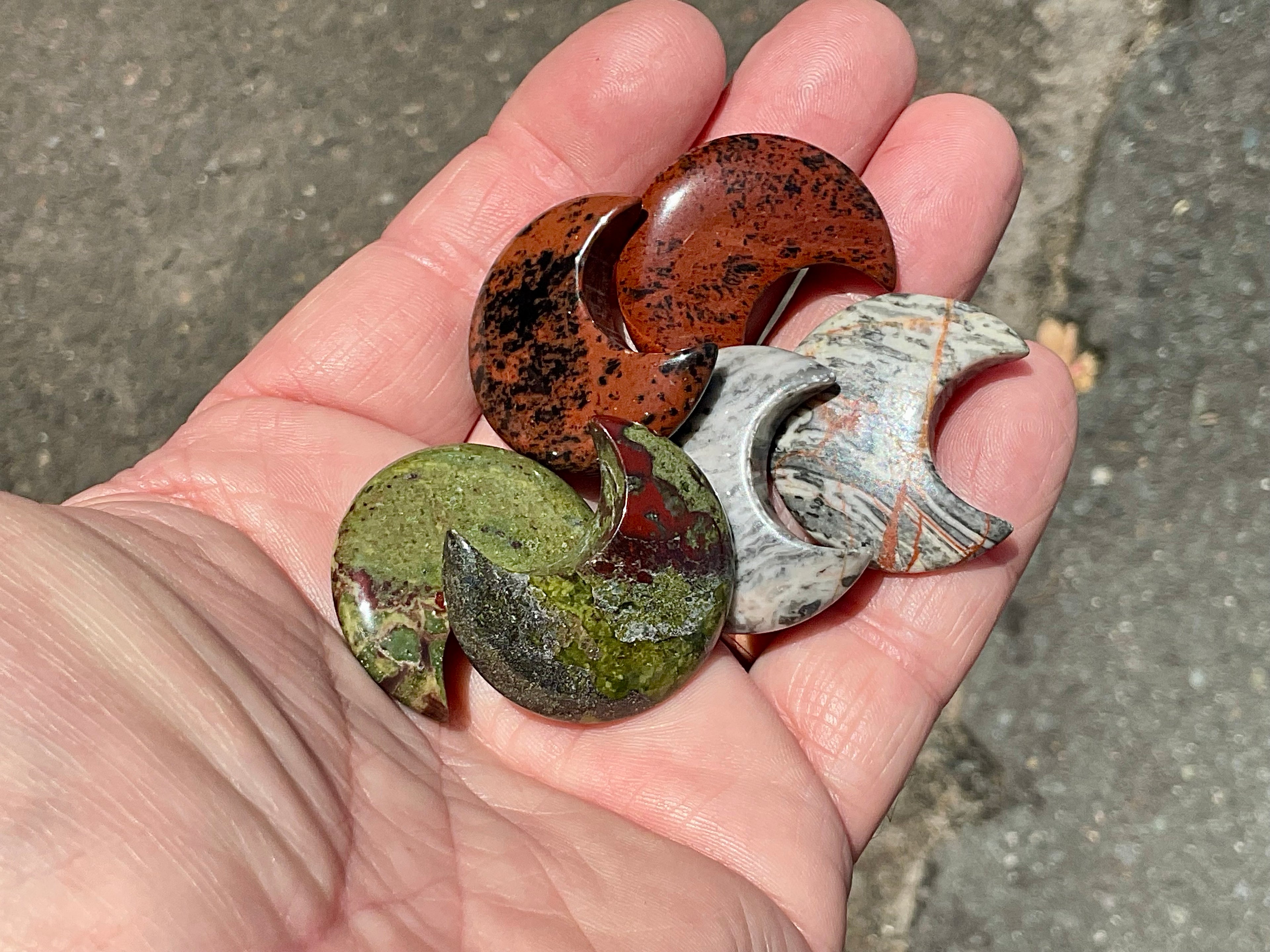 Small Polished Crescent Moon Carvings