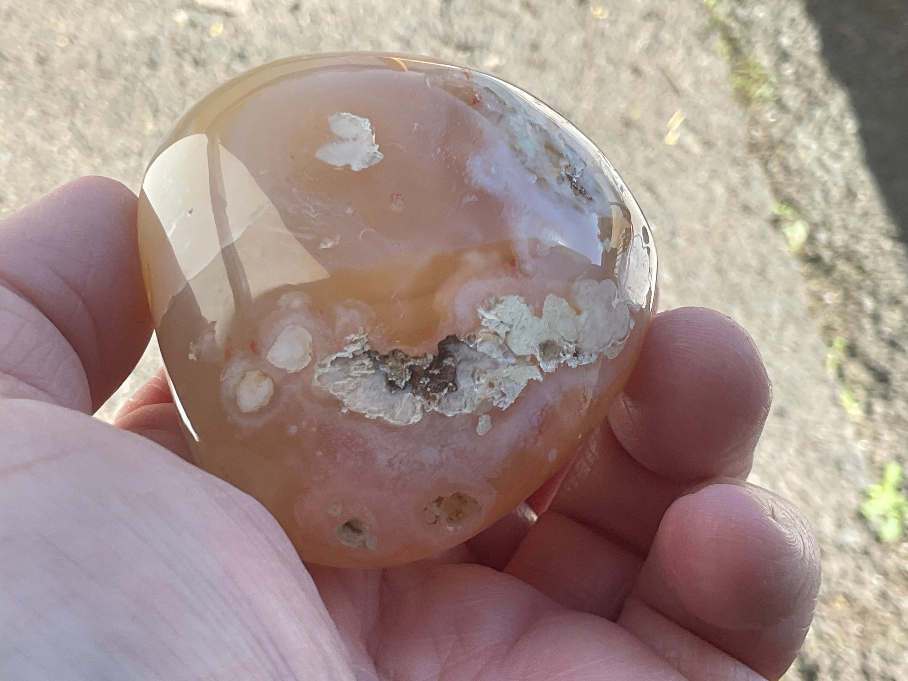 167g Flower Agate Palmstone 11C