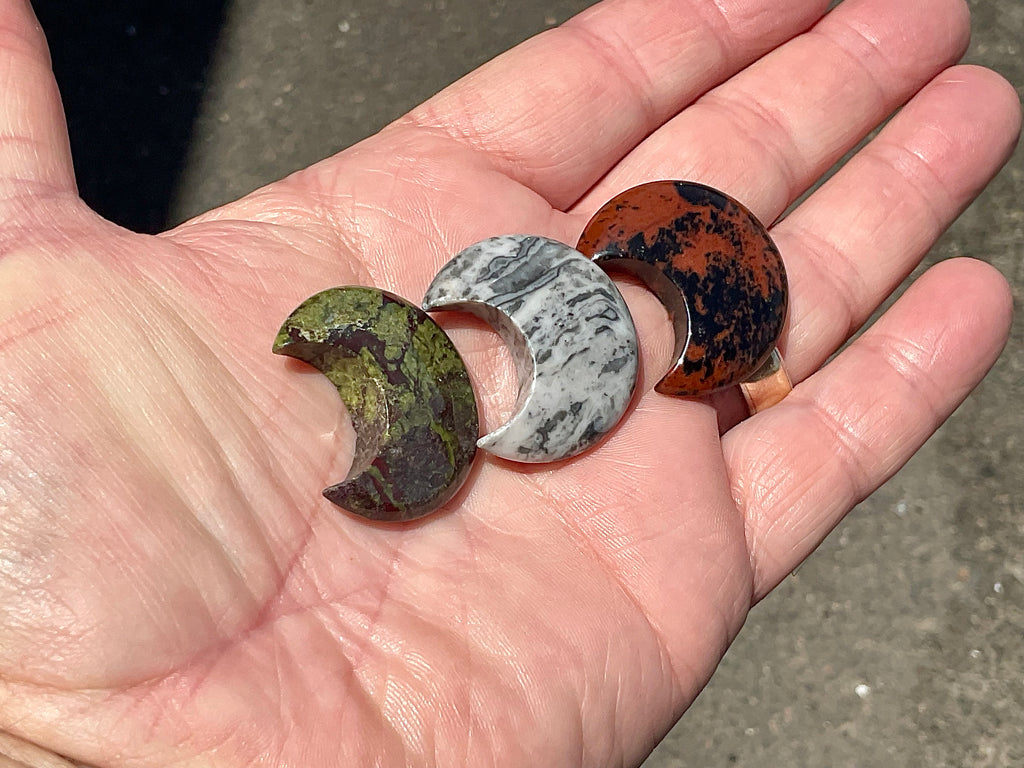 Small Polished Crescent Moon Carvings