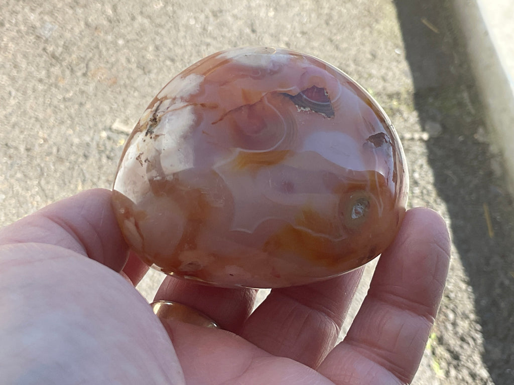 226g Flower Agate Palmstone 13A