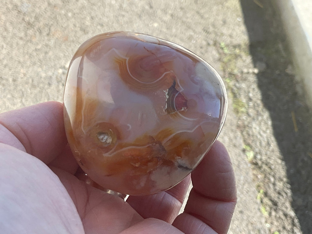 226g Flower Agate Palmstone 13A