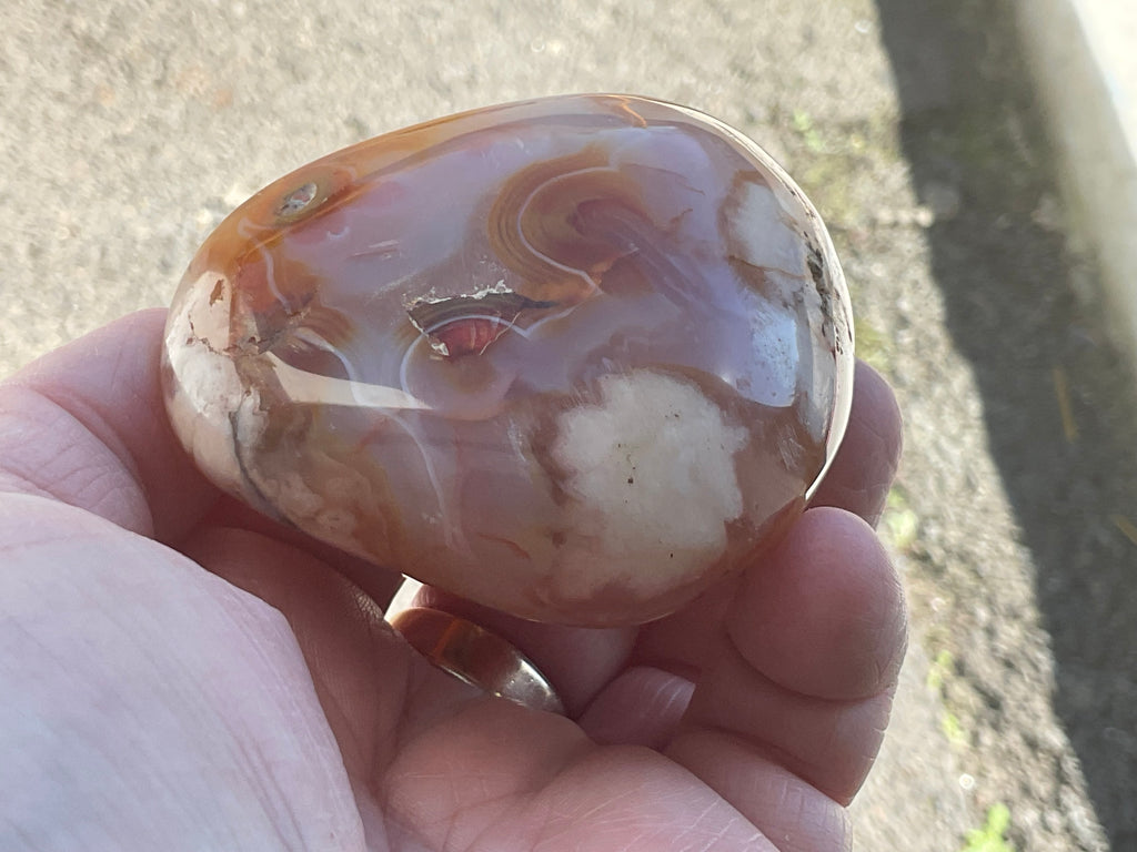 226g Flower Agate Palmstone 13A